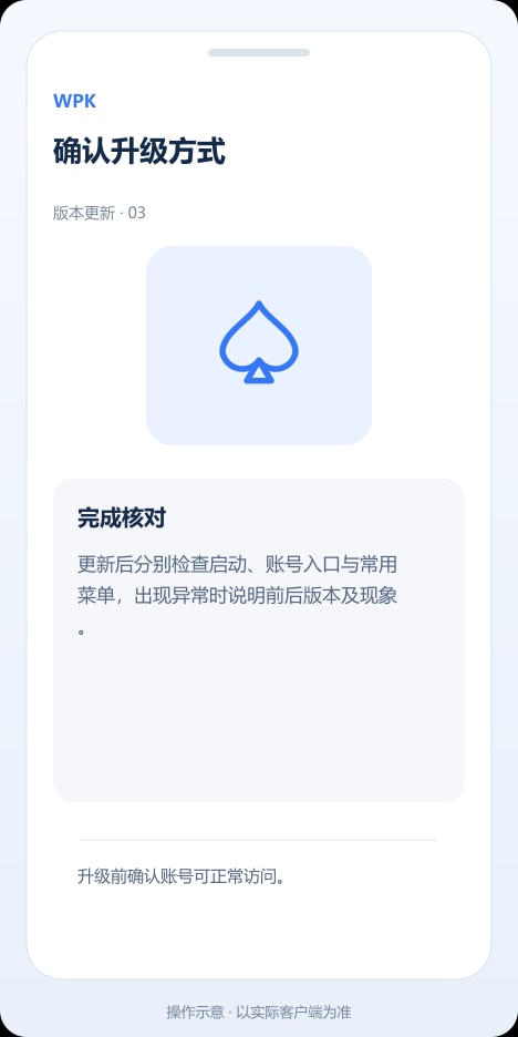 WPK 确认升级方式操作示意